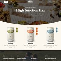 An e-commerce homepage featuring various cans of non-alcoholic drinks.